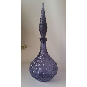 Empoli Periwinkle Purple Hobnail Squat Genie Bottle Resin Stopper